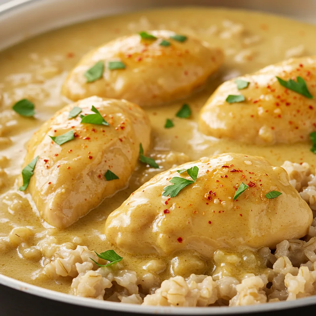 Kremowy kurczak z płatkami owsianymi